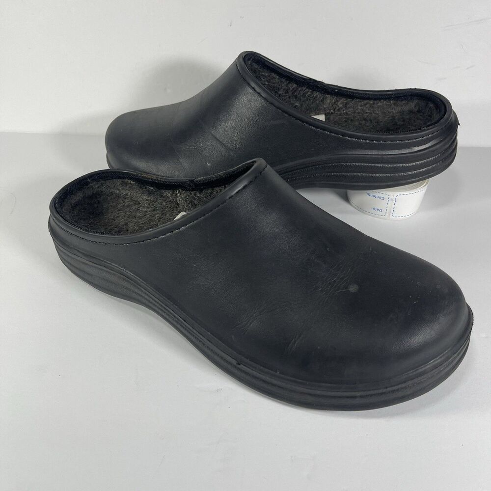 SG Footwear Men's Size 11 Black Clog Slippers Fleece Lined Rubber Sole